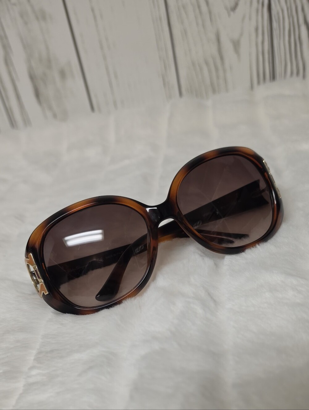 Salvatore Ferragamo Tortoiseshell Sunglasses with Brown Gradient Lenses